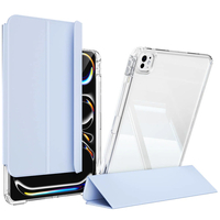 ​​​Apple iPad Pro 11 2024 Kılıf Magnetik Ayrılabilen Airbagli Zore Sliding Tablet Kılıfı - Mavi Açık