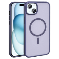 Apple iPhone 14 Plus Kılıf Magsafe Şarj Özellikli Mat Arka Yüzey Zore Sio Kapak - Derin Mor