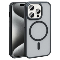 Apple iPhone 15 Pro Max Kılıf Magsafe Şarj Özellikli Mat Arka Yüzey Zore Sio Kapak - Siyah