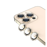 Nettech Apple iPhone 13 Pro Max Uyumlu Diamond Taşlı Model Kamera Cam Koruyucu (Gold) NT-95823
