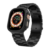 Nettech Apple Watch Ultra 49 mm Uyumlu Kasa Korumalı Kordon (Siyah) NT-110273