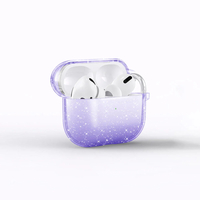 Apple Airpods 3. Nesil Zore Allstar Airbag 32 Parlayan Simli Saydam Renkli Kılıf - Mor