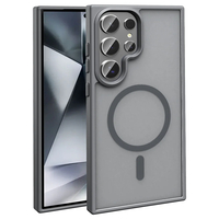 Galaxy S25 Ultra Kılıf Magsafe Şarj Özellikli Mat Arka Yüzey Zore Sio Kapak - Gri