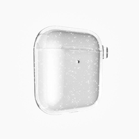 Apple Airpods Zore Allstar Airbag 32 Parlayan Simli Saydam Renkli Kılıf - Şeffaf