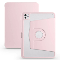 Apple iPad Pro 11 2024 Kılıf Zore Termik Kalem Bölmeli Dönebilen Standlı Kılıf - Pembe