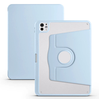 Apple iPad Pro 11 2024 Kılıf Zore Termik Kalem Bölmeli Dönebilen Standlı Kılıf - Mavi