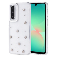 Galaxy A16 Kılıf Airbag Tasarımlı Simli Şeffaf Zore Kutup Kapak - Yıldız