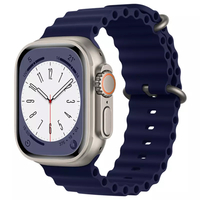 Nettech Apple Watch Seri 44/42 mm Uyumlu Silikon Kordon (Mavi) NT-108953