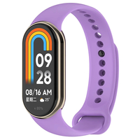 Xiaomi Mi Band 8 Serisi Klasik Kordon Silikon Strap Kayış - Lila