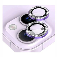 Nettech Apple iPhone 14 Uyumlu Diamond Taşlı Model Kamera Cam Koruyucu (Mor) NT-97511