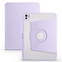 Apple iPad Pro 11 2024 Kılıf Zore Termik Kalem Bölmeli Dönebilen Standlı Kılıf - Lila