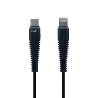 Helt HT-80 İp Örgü 100 Cm Lightning Şarj ve Data Kablosu (Siyah) NT-21502