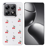 Xiaomi 14T Pro Kılıf Airbag Tasarımlı Simli Şeffaf Zore Kutup Kapak - Kiraz