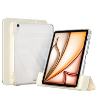 ​Apple iPad Air 11 2024 Kılıf Magnetik Ayrılabilen Airbagli Zore Sliding Tablet Kılıfı - Gold
