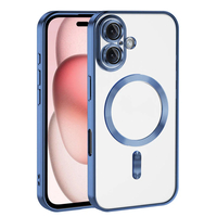 Apple iPhone 16 Plus Kılıf Kamera Korumalı Magsafe Wireless Şarj Özellikli Zore Demre Kapak - Mavi