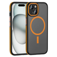 Apple iPhone 15 Kılıf Magsafe Şarj Özellikli Mat Görünümlü Zore Ant Kapak - Turuncu