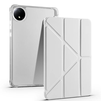 Xiaomi Redmi Pad SE 8.7 Kılıf Zore Tri Folding Kalem Bölmeli Standlı Kılıf - Gri