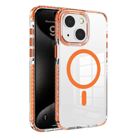 Apple iPhone 15 Kılıf Magsafe Şarj Özellikli Airbagli Takılabilir Askı Aparatlı Zore Nana Kapak - Turuncu