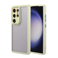 Galaxy S23 Ultra Kılıf Kamera Korumalı Renkli Kenar ve Çerçeve Tasarımlı Zore Vitamin Kapak - Yeşil