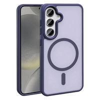 Galaxy S24 Kılıf Magsafe Şarj Özellikli Mat Arka Yüzey Zore Sio Kapak - Koyu Mor