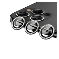 Nettech Apple iPhone 13 Pro Max Uyumlu Diamond Taşlı Model Kamera Cam Koruyucu (Siyah) NT-95763