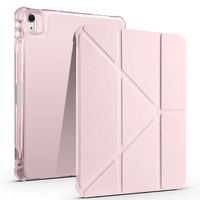 Apple iPad Air 11 2024 Kılıf Zore Tri Folding Kalem Bölmeli Standlı Kılıf - Rose Gold