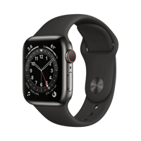 Apple Watch Series 6 - Paslanmaz Çelik - 40mm - Cellular - Gece yarısı