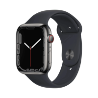 Apple Watch Series 7 - Paslanmaz Çelik - 45mm - Cellular - Gece yarısı