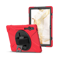 Nettech Samsung Galaxy Tab S8 Ultra Uyumlu Sport Seri Arka Koruma (Kırmızı) NT-105970