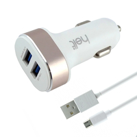 Helt HT-16 5W 2 Çıkışlı Micro Kablo + Araç Şarj Aleti (Beyaz) NT-14573