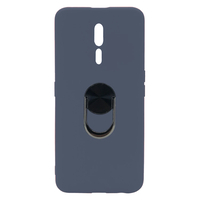 Nettech Oppo Reno Z Uyumlu Leather Ring Nano Arka Koruma Kılıf (Lacivert) NT-82965