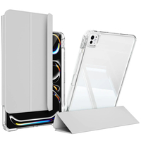 ​​​Apple iPad Pro 11 2024 Kılıf Magnetik Ayrılabilen Airbagli Zore Sliding Tablet Kılıfı - Gri