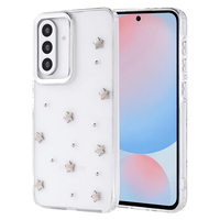 Galaxy A36 Kılıf Airbag Tasarımlı Simli Şeffaf Zore Kutup Kapak - Yıldız