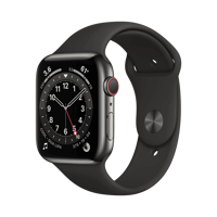 Apple Watch Series 6 - Paslanmaz Çelik - 44mm - Cellular - Gece yarısı
