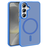 Galaxy S24 FE Kılıf Magsafe Şarj Özellikli Mat Arka Yüzey Zore Sio Kapak - Mavi