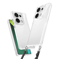 Xiaomi Redmi Note 13 Pro 4G Kılıf Airbagli Takılabilir Askı Aparatlı Zore Snap Silikon Kapak - Şeffaf