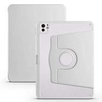 Apple iPad Pro 11 2024 Kılıf Zore Termik Kalem Bölmeli Dönebilen Standlı Kılıf - Gri