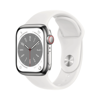 Apple Watch Series 8 - Paslanmaz Çelik - 41mm - Cellular - Gümüş
