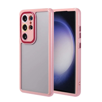 Galaxy S23 Ultra Kılıf Kamera Korumalı Renkli Kenar ve Çerçeve Tasarımlı Zore Vitamin Kapak - Mürdüm