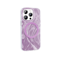 Apple iPhone 14 Pro Kılıf Magsafe Şarj Özellikli Fırça Boya Desenli Zore Palet Kapak - Pembe