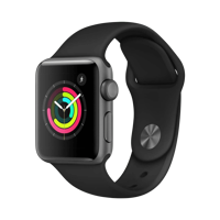 Apple Watch Series 3 - Alüminyum - 38mm - GPS - Gece yarısı