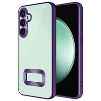 Galaxy S24 Plus Kılıf Kamera Korumalı Logo Gösteren Zore Omega Kapak - Derin Mor