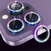 Nettech Apple iPhone 14 Pro Uyumlu Diamond Taşlı Model Kamera Cam Koruyucu (Gökkuşağı) NT-110757