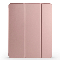 Apple iPad Pro 12.9 2020 (4.Nesil) Zore Smart Cover Kalem Bölmeli Standlı 1-1 Kılıf - Rose Gold