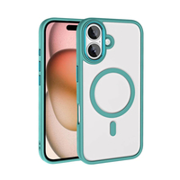 Apple iPhone 16 Plus Kılıf Wireless Şarj Özellikli Zore Krom Magsafe Silikon Kapak - Yeşil