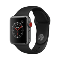 Apple Watch Series 3 - Alüminyum - 38mm - Cellular - Gece yarısı
