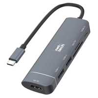 Nettech NT-0T04 USB + Hdmi + SD Kart To Type-C Dönüştürücü (Siyah) NT-100955