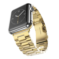 Nettech Apple Watch Seri 42/44 mm Uyumlu Metal Kordon (Sarı) NT-92299