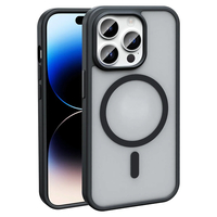 Apple iPhone 14 Pro Kılıf Magsafe Şarj Özellikli Mat Arka Yüzey Zore Sio Kapak - Siyah