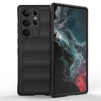 Galaxy S23 Ultra Kılıf Esnek TPU Oyuklu Arka Yüzey Tasarımlı Zore Etnik Silikon Kapak - Siyah